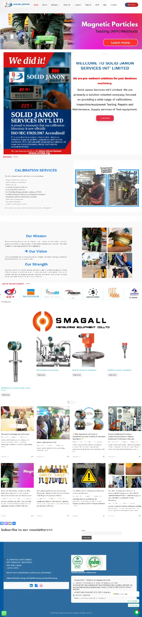 Solid Janon industrial website screenshot